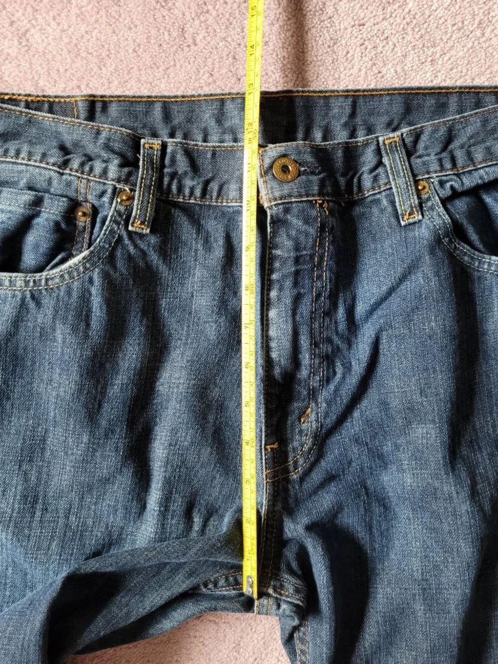 Levi's 569 Loose Straight Fit Jeans Mens 37x35 Dark Wash Blue Denim